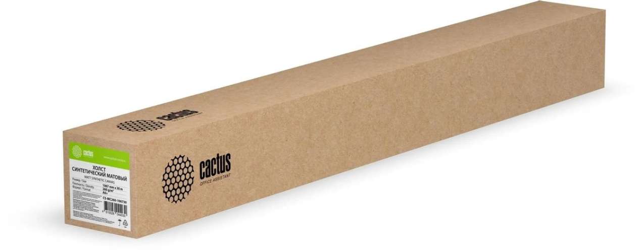 Холст Cactus CS-MC260-106730, для струйной печати, 1067мм х 30м, втулка 50.8мм (2"), 260г/м2, белый