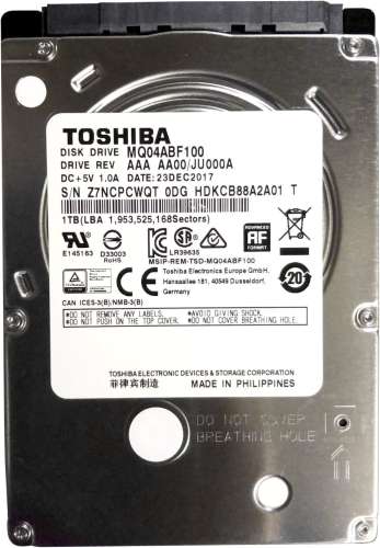 Жесткий диск Toshiba MQ04 MQ04ABF100,  1ТБ,  HDD,  SATA III,  2.5"