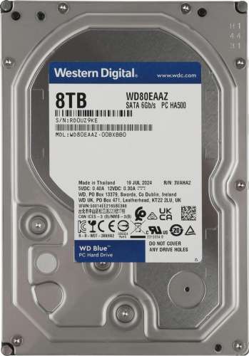 Жесткий диск WD Blue WD80EAAZ,  8ТБ,  HDD,  SATA III,  3.5"