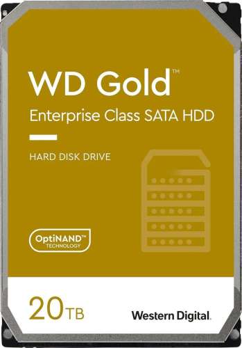 Жесткий диск WD Gold WD202KRYZ,  20ТБ,  HDD,  SATA III,  3.5"