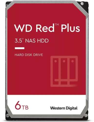 Жесткий диск WD Red Plus WD60EFPX,  6ТБ,  HDD,  SATA III,  3.5"
