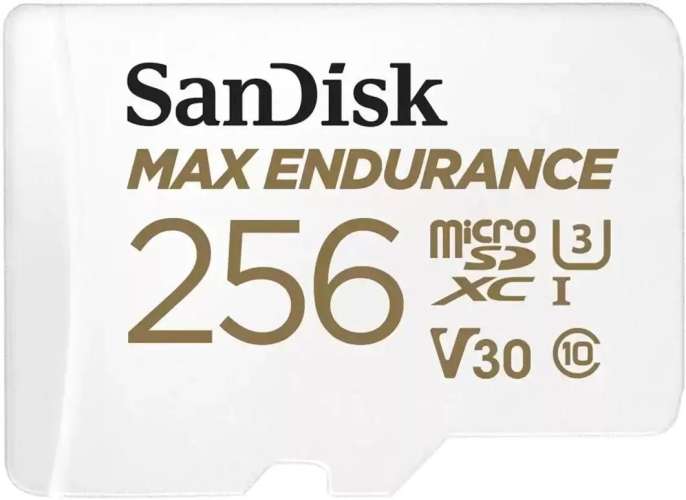 Карта памяти microSDXC UHS-I U3 Sandisk Max Endurance 256 ГБ, 100 МБ/с, Class 10, SDSQQVR-256G-GN6IA,  1 шт., переходник SD