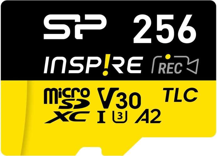 Карта памяти microSDXC UHS-I U3 Silicon Power Inspire 256 ГБ, 170 МБ/с, Class 10, SP256GBSTXLA2V1N,  1 шт., без адаптера