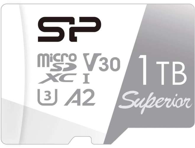 Карта памяти microSDXC UHS-I U3 Silicon Power Superior 1024 ГБ, 100 МБ/с, Class 10, SP001TBSTXDA2V20,  1 шт., без адаптера