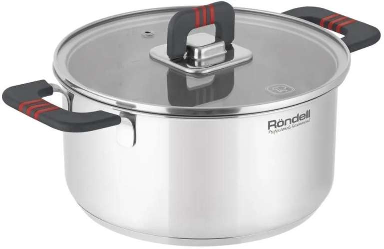 Кастрюля 2.8л Rondell Stripes RDS-1637,  нержавеющая сталь, с крышкой