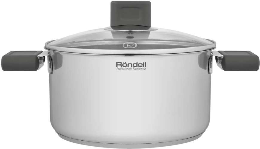 Кастрюля 3.1л Rondell Quadro RDS-1596,  нержавеющая сталь, с крышкой