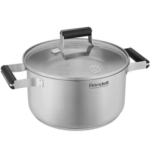 Кастрюля 5.1л Rondell Bayoneta RDS-1808,  нержавеющая сталь, с крышкой
