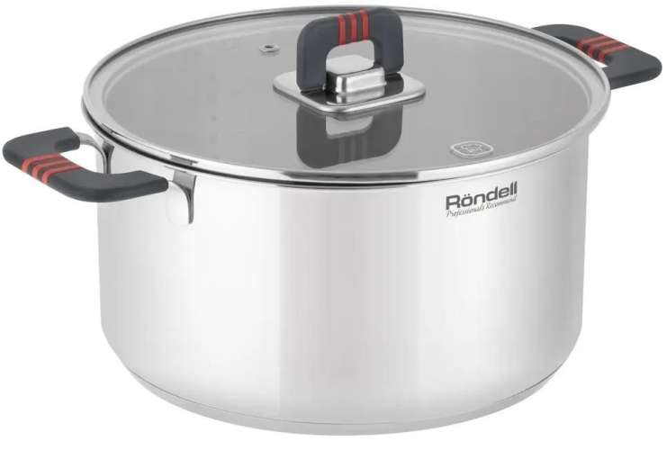 Кастрюля 5.2л Rondell Stripes RDS-1638,  нержавеющая сталь, с крышкой