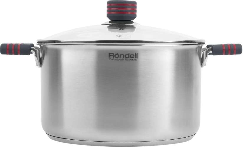Кастрюля 5.8л Rondell Stripes RDS-1281,  нержавеющая сталь, с крышкой