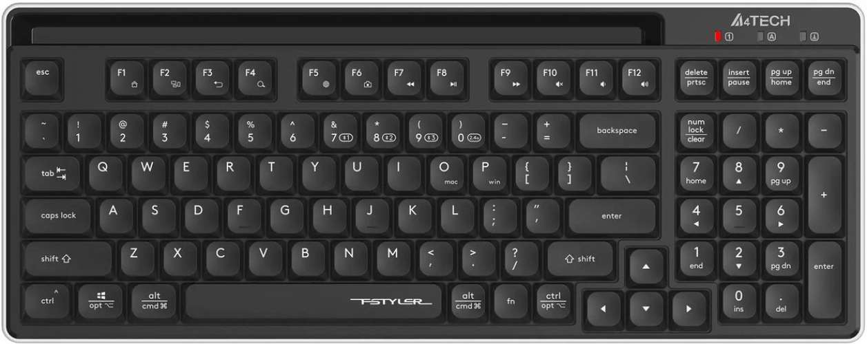 Клавиатура A4TECH Fstyler FBX70C,  USB, Bluetooth/Радиоканал, черный