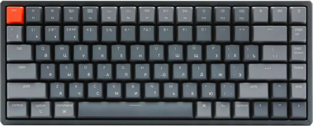 Клавиатура KEYCHRON K2-C3H,  USB, беспроводная, серый
