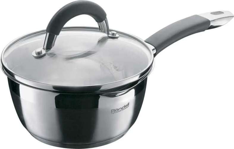 Ковш Rondell Flamme RDS-027, 1л, с крышкой, стальной