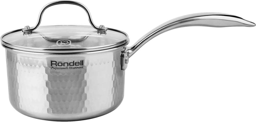 Ковш Rondell RainDrops RDS-1292, 1.7л, с крышкой, стальной