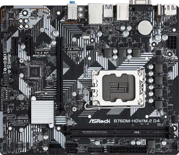 Материнская плата ASROCK B760M-HDV/M.2 D4, LGA 1700, Intel B760, mATX, Ret