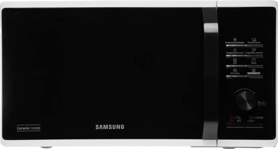 Микроволновая печь Samsung MG23K3515AW/BW, 800Вт, 23л, белый /черный