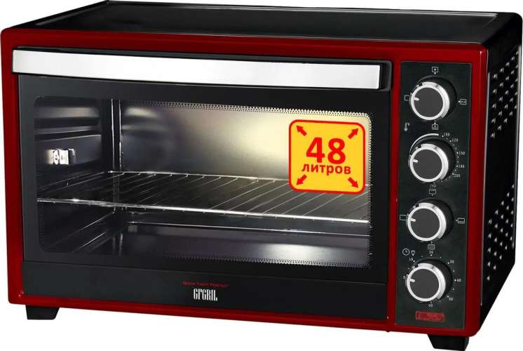 Мини-печь GFGRIL GFO-48BR,  красный