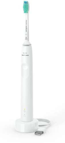 Набор электрических зубных щеток Philips Sonicare 3100 HX3675/13, насадки для щётки: 2 шт, цвет: белый