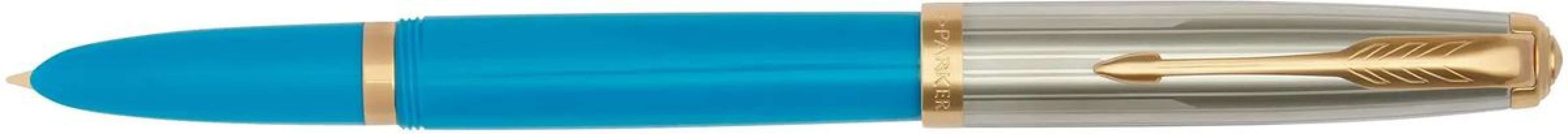 Ручка перьев. Parker 51 Premium (CW2169078) Turquoise GT F ст.нерж. подар.кор.