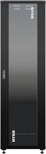 Шкаф серверный NTSS Премиум NTSS-R42U6080GS-BL напольный,  стеклянная передняя дверь,  42U,  600x1987x800 мм