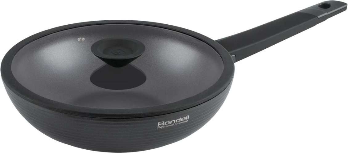 Сковорода ВОК (WOK) Rondell Kontur RDA-1489, 28см, с крышкой,  антипригарное покрытие, алюминиевая