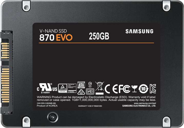SSD накопитель Samsung 870 EVO MZ-77E250B/KR 250ГБ, 2.5", SATA III,  SATA