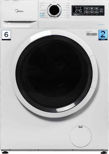 Стиральная машина узкая Midea MF01610US40/W, с фронтальной загрузкой, с паром, 6кг, 1000об/мин