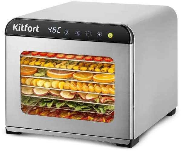 Сушилка для овощей и фруктов KitFort КТ-1973,  нержавеющая сталь/черный,  24шт