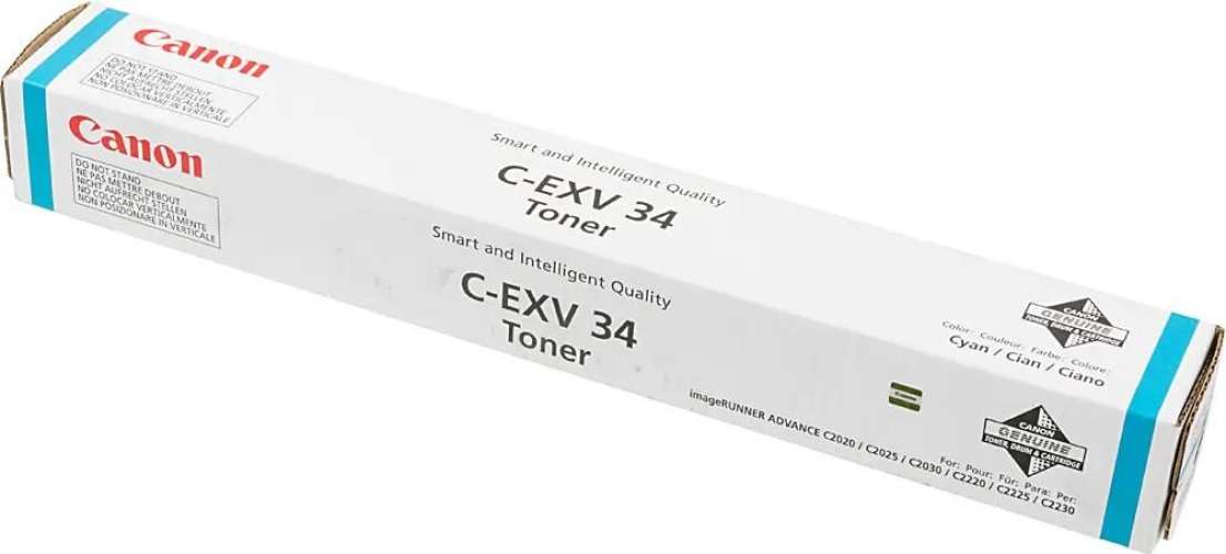 Тонер Canon C-EXV34C,  для iR C2020/C2025/C2030/C2220/C2225/C2230,  голубой, туба