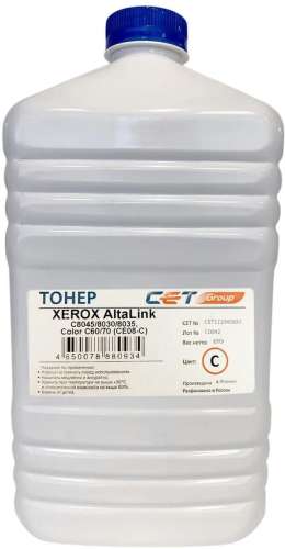Тонер CET CE08-C,  для XEROX AltaLink C8045/8030/8035, Color C60/70,  голубой, 630грамм, бутылка