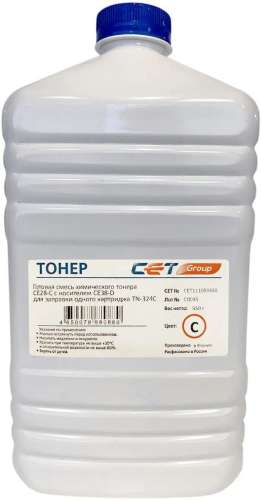 Тонер CET CE28-C/CE28-D,  для KONICA MINOLTA Bizhub C258/308/368,  голубой, 550грамм, бутылка, девелопер