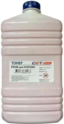 Тонер CET PK206,  для Kyocera Ecosys M6030cdn/6035cidn/6530cdn/P6035cdn,  пурпурный, 500грамм, бутылка