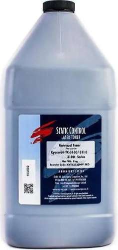 Тонер STATIC CONTROL KYTK3130UNV1KG,  для Kyocera FS4100/4200/4300DN,  черный, 1000грамм, флакон