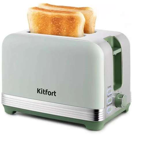 Тостер KitFort КТ-6070,  фисташковый/серебристый