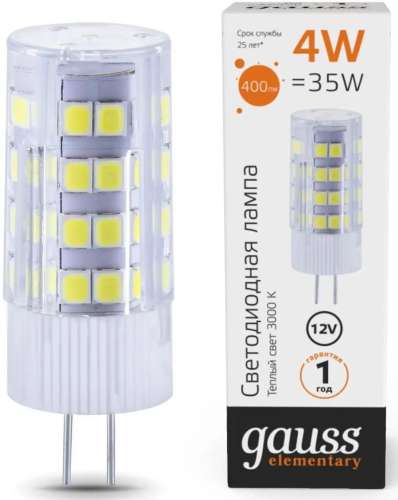 Упаковка ламп LED GAUSS G4,  капсульная, 4Вт, 10714, 10 шт.