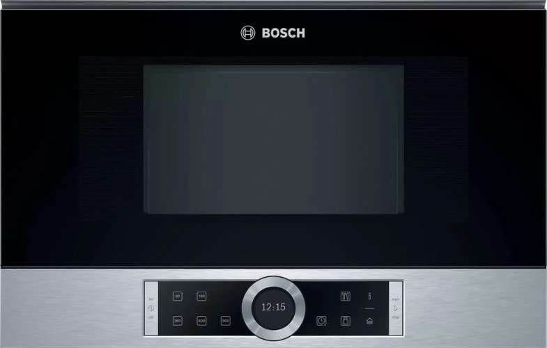 Встраиваемая микроволновая печь Bosch Serie 8 BFR634GS1, 21л, 900Вт, серебристый