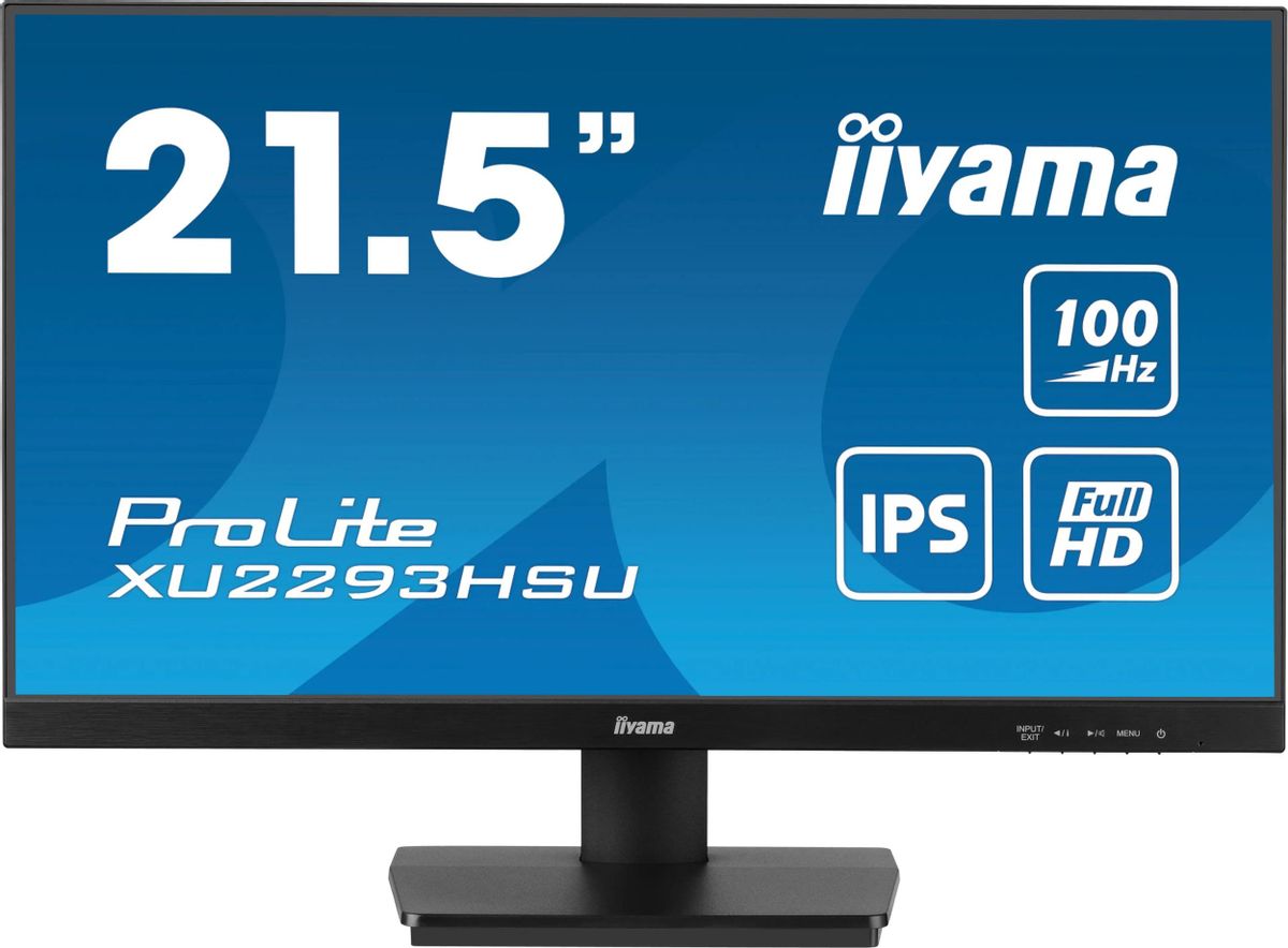 21.5" Монитор Iiyama ProLite XU2293HSU-B7,  1920x1080,  IPS,  100Гц,  1хHDMI,  1хDP,  черный