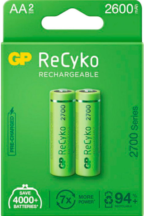 GP Recyko 2700 Series  2xAA 2600 mAh