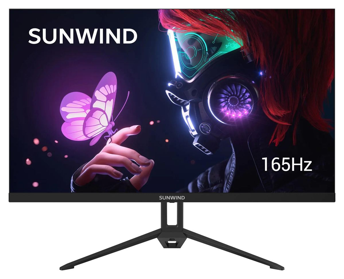 27" Монитор SunWind SUN-M27BA107,  1920x1080,  IPS,  165Гц,  2хHDMI,  1хDP,  черный