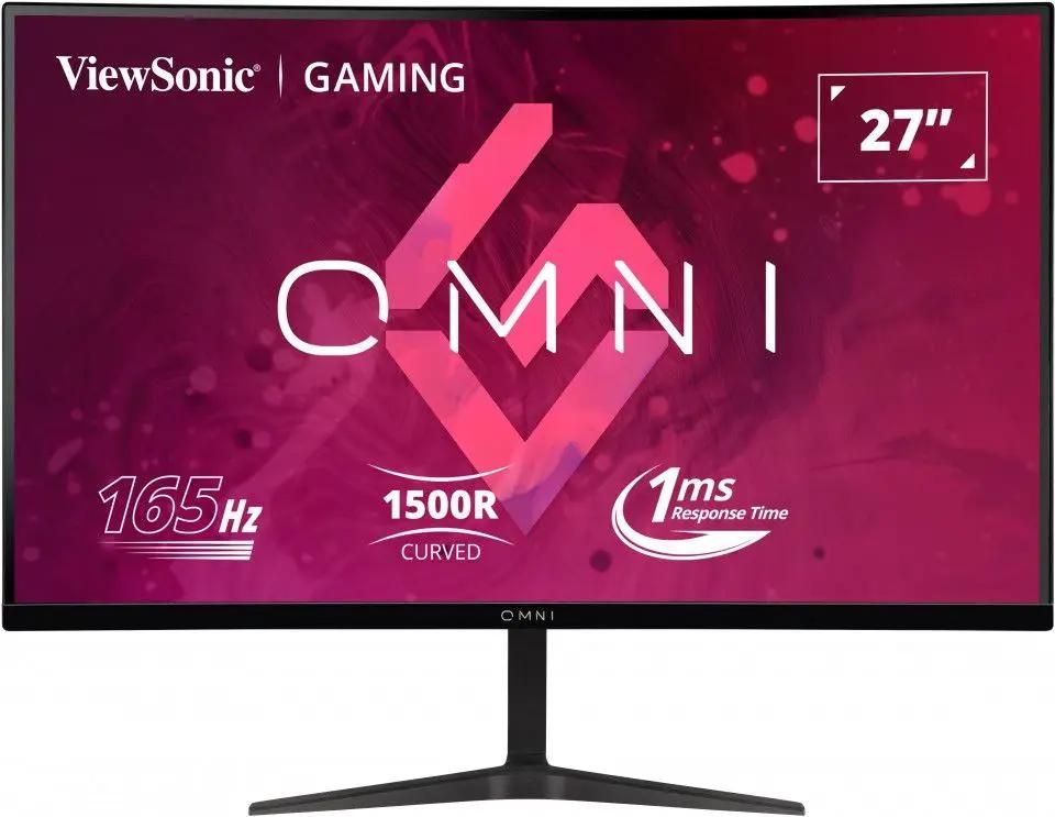 27" Монитор ViewSonic VX2718-2KPC-MHD,  2560x1440,  VA,  165Гц,  2хHDMI,  1хDP,  изогнутый, черный