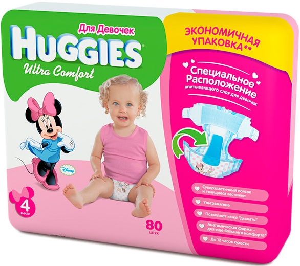 Huggies Ultra Comfort Girl 4 / 80 pcs