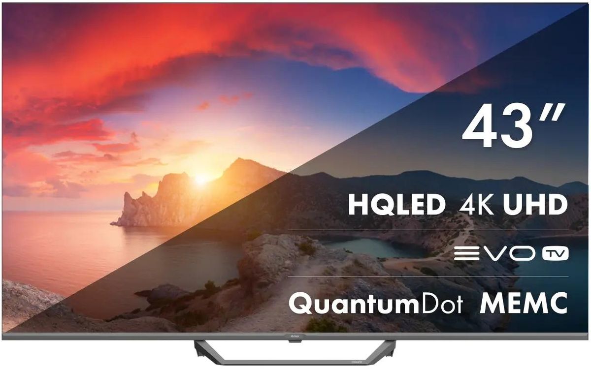 43" Телевизор HAIER Smart TV S2 Pro, QLED, 4K Ultra HD, черный, СМАРТ ТВ, Android TV