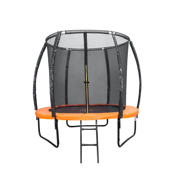 Батут DFC KENGOO II 5ft внутр.сетка, лестница, оранж/черн (152см)