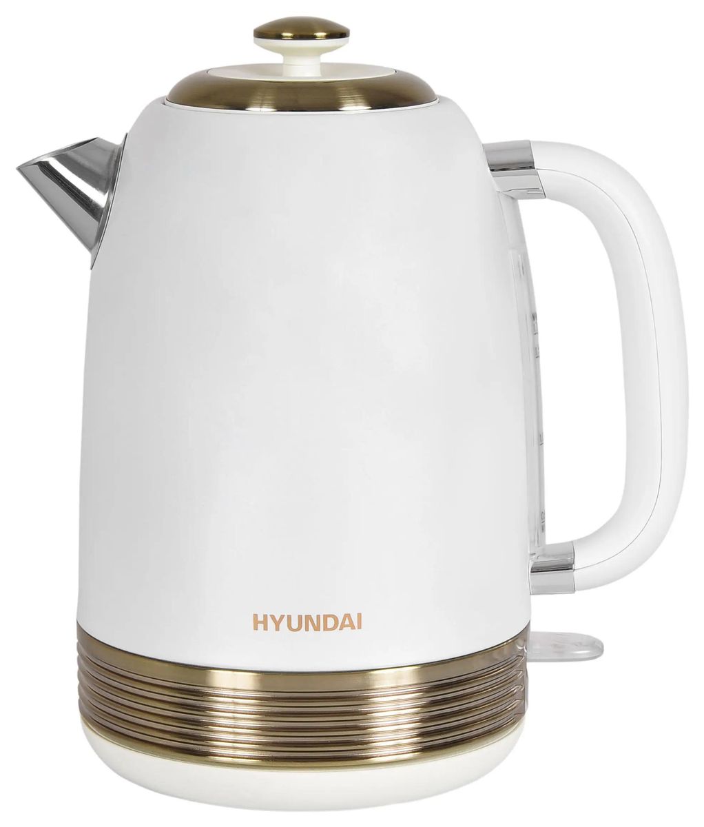 Чайник электрический Hyundai HYK-S4500, 2200Вт, жемчужный и золотистый