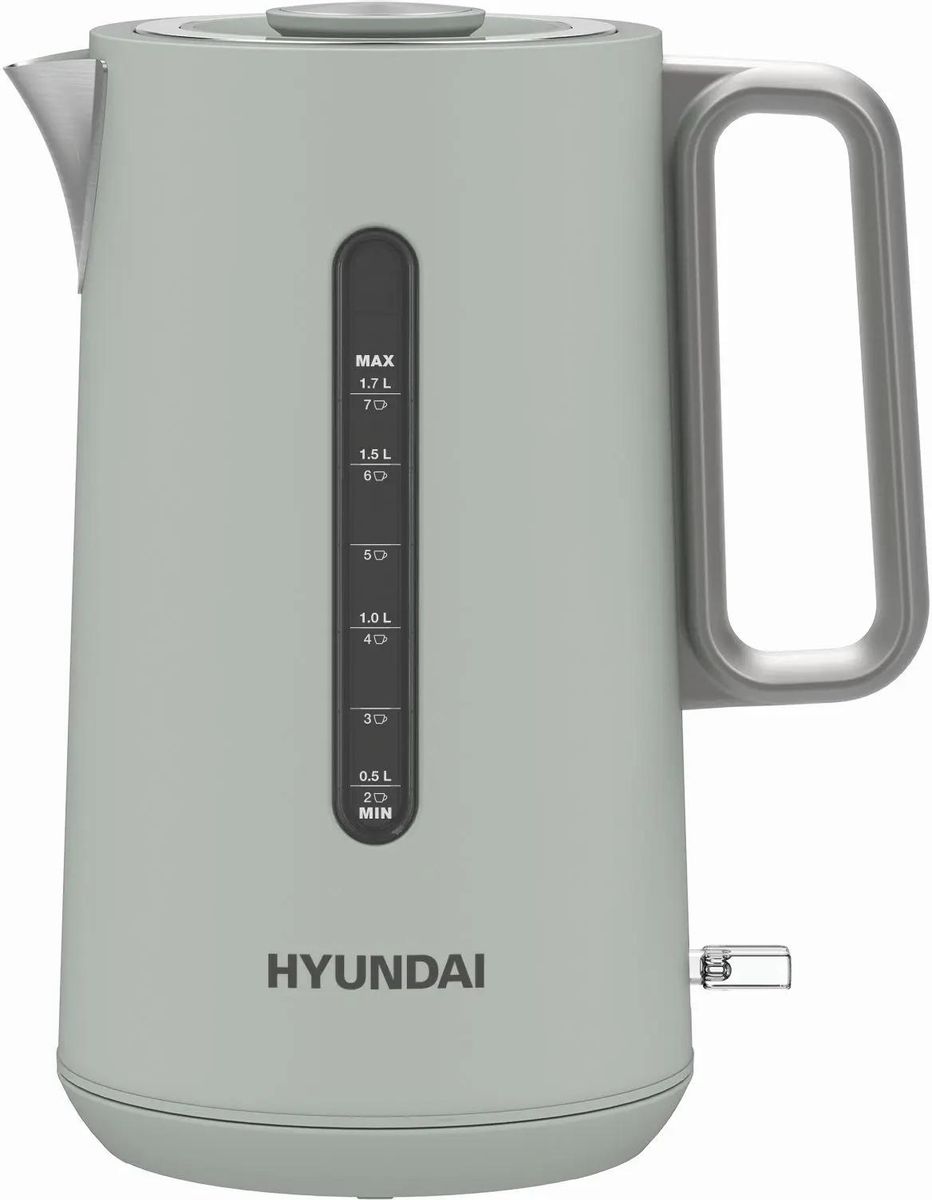 Чайник электрический Hyundai HYK-S9999, 2200Вт, светло-зеленый и серебристый