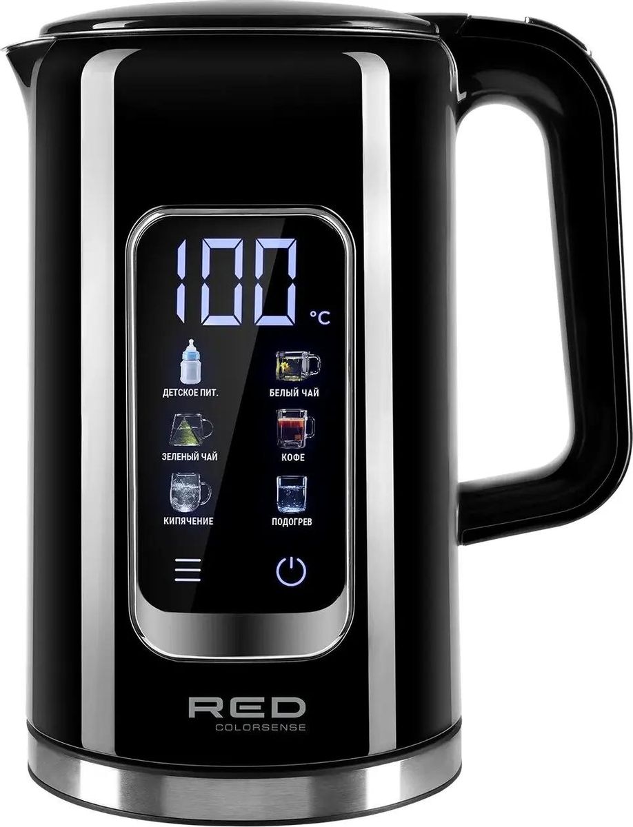 Чайник электрический RED solution COLORSENSE AM120D, 2000Вт, черный