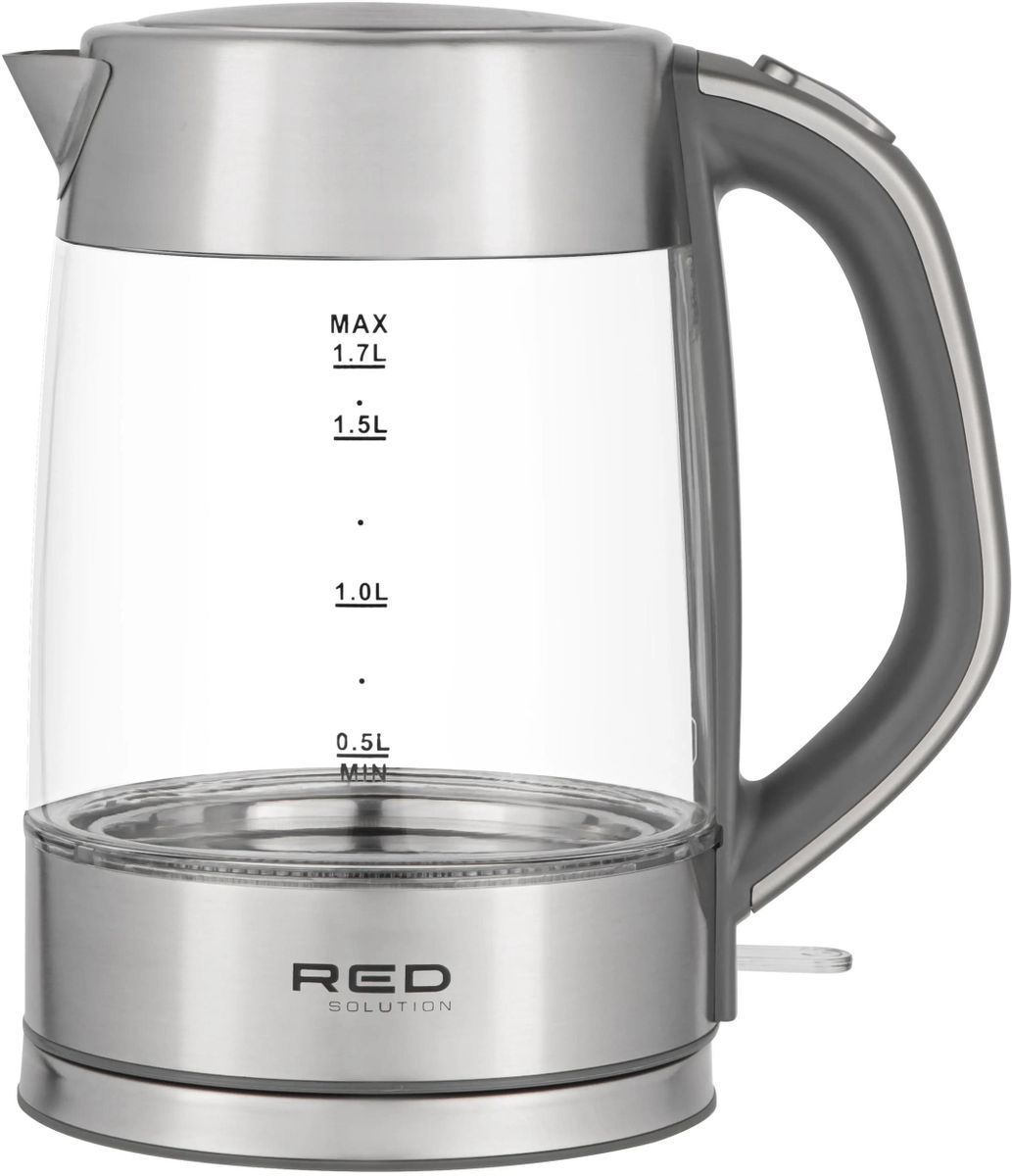 Чайник электрический RED SOLUTION RK-G138, 2200Вт, серый