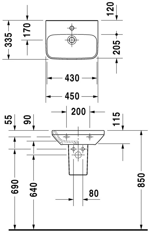 Duravit DuraStyle 070845 450 мм