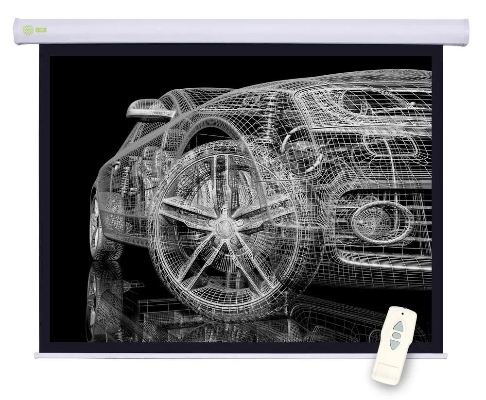 Экран Cactus Motoscreen CS-PSM-150x150,  150х150 см, 1:1,  настенно-потолочный