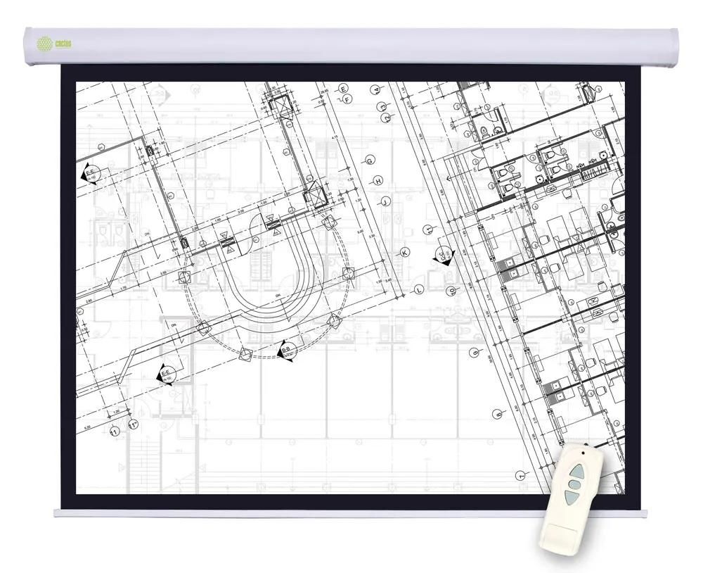 Экран Cactus Motoscreen CS-PSM-180x180,  180х180 см, 1:1,  настенно-потолочный