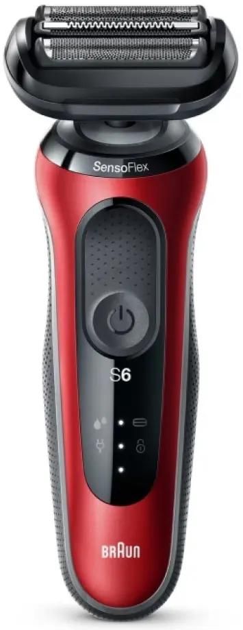 Электробритва Braun Series 6 61-R1200S,  красный и черный